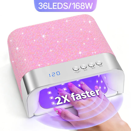 DianaBeauty 168W UV LED Nail Lamp Professional 36LEDS Nail Dryer With 4 Timer Settings UV Cabin Manicure Light For Nails Salon