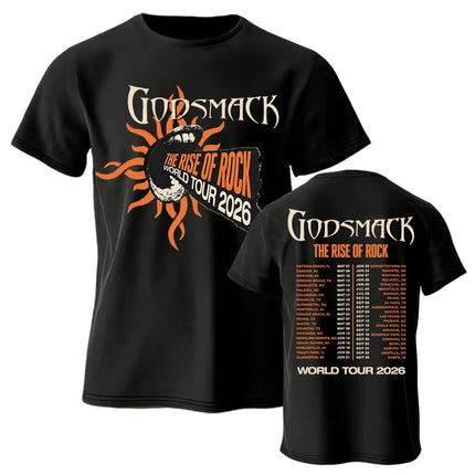 The Rise of Rock World Tour 2026 Tee GODSMACK Design Graphic Merch Short Sleeve Cotton Loose T-shirt Fashion Men Women Tshirts