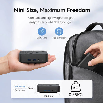 2026 Intel N150 Mini PC 16GB DDR4 M2 NVMe SSD 512GB Triple 4K WiFi6 BT52 Silent Cooling Office Home Desktop Pro Ultra
