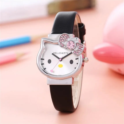 Hello Kitty Cute Quartz Watch Sweet Girly Cartoon Wristwatch Ideal Birthday Christmas Halloween Accessories Gift for Girls
