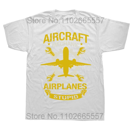 Aircraft Mechanic Definition Funny Aviation Mechanic T Shirts Summer Cotton Streetwear Short Sleeve Birthday Gifts T-shirt Men