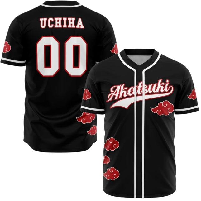 2026 neues Naruto Akatsuki Uchiha Themen-Baseball-Shirt, 3D-gedrucktes Anime Peripherie Freizeit Sport Kurzarm-T-Shirt, Unisex