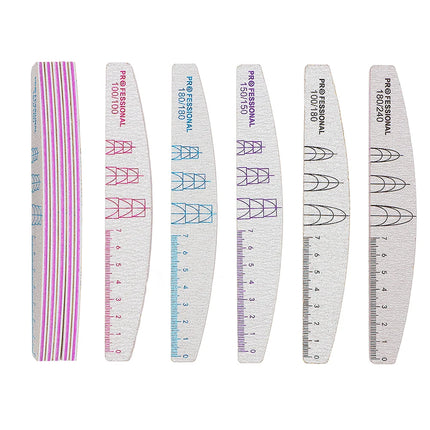 5/10 Pcs Double Sided Nail Art File Set With Scale Grey Sandpaper Nail Stylist Supplies Manicure Products Sand Nails Salon Tools