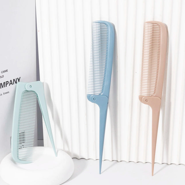 1pc portable minimalist folding tail comb, mini and compact portable home hair styling tool,Special for real hair wigs