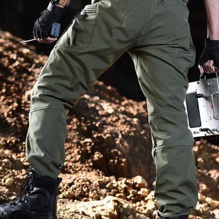 2025 Flap Pocket Men's Fleece Straight Leg Cargo Pants, Loose Casual Tactical Pants, Mens Work Pants for Hiking Climbing