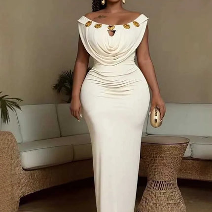 Evening Dress for Parties High Waist Slim Fit Bohemian Dress Chic Woman Wedding Invite Off Shoulder Sexy Long Dresses Elegant