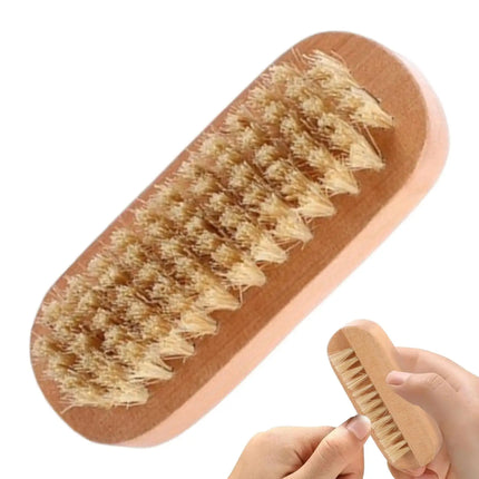 Nail Brush Wooden Reusable Boar Bristles Manicure Double-Sided Nail Cleaning Brush for Women Men Adults Elderly Teens Home