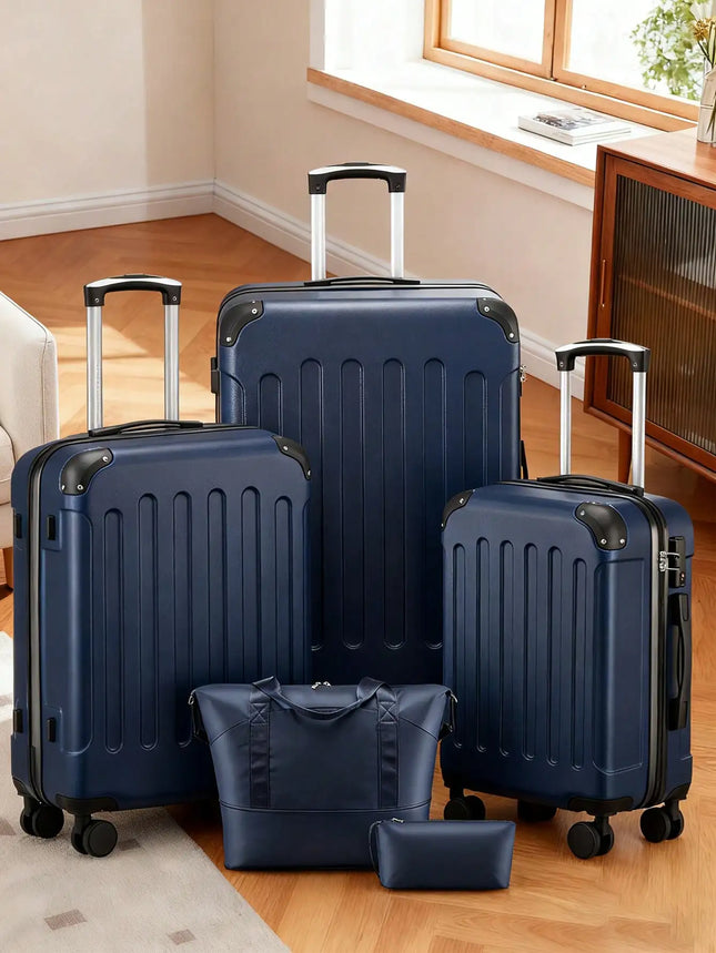 Luggage Sets 5 Piece,Hardside Suitcase With Wheels - Spinner Wheels, TSA Lock, Includes Toiletry Bag For Family Travel Luggage Case Trolley Suitcase Spinner Suitcase Travel Luggage nizer Travel Stuff