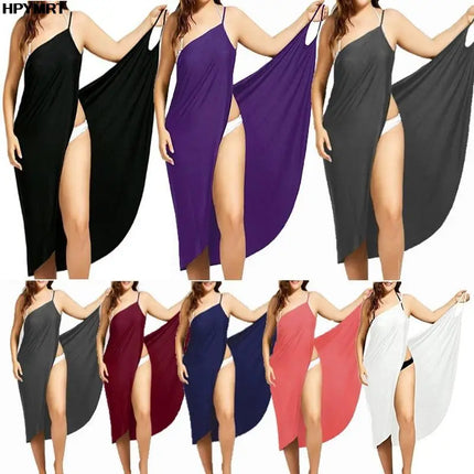 5XL Summer Halter Dress Solid Color Sexy Suspenders Cross Sleeveless Clothes Beach Skirt Clothing Tops
