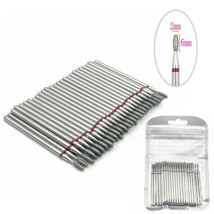 50pcs Diamond Nail Drill Cuticle Clean Bit Set Manicure Electric Cutter Bits Accessories Dead Skin Remove Tool