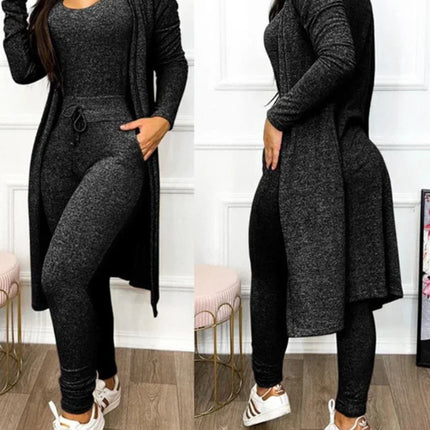 2026 Jumpsuit & Coat Set Autumn Women Drawstring Pocket Pants Sets One Piece Y2k Long Jumpsuit High Waist Coats Two Piece Sets
