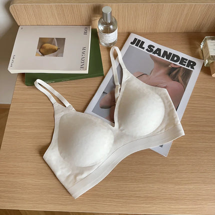 Fashion Leopard Bra Seamless Push Up Design Wireless Lightweight Comfort for Women Small Chest Enhancement