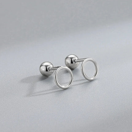 Silver Color Simple Small Rose Star Stud Earrings Tragus Cartilage for Women Hypoallergenic Daily Wear Ear Piercing Jewelry Gift