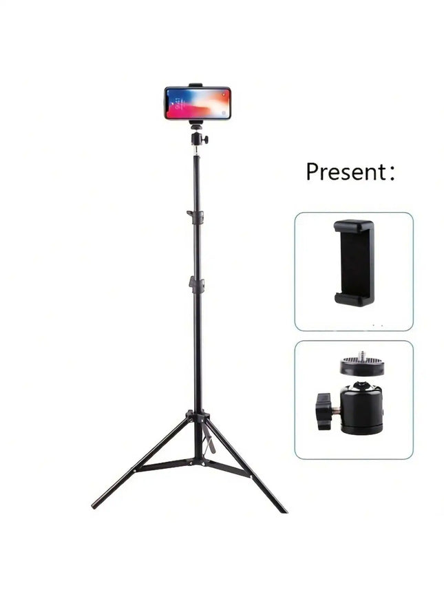 1 Stück 63 Zoll mit faltbarem Stativ und Handyhalterung Clip 160.02 cm Multifunktionales Stativ, Stativ für Handy und Kamera