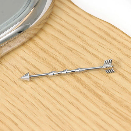 16G Skeleton Hand Industrial Barbell Surgical Steel Short Cartilage Earring Body Piercing Jewelry for Women Men Rod Length 38mm