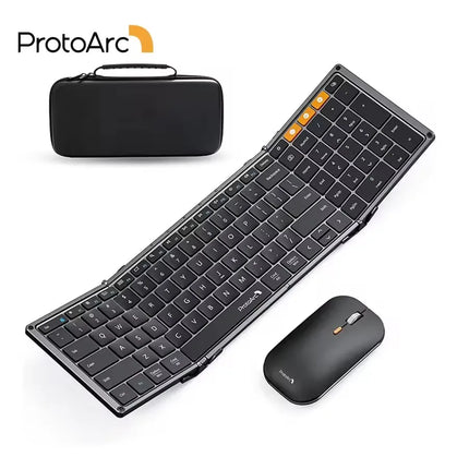 ProtoArc XKM01 Tri-Fold Bluetooth Wireless Keyboard and Mouse Combo Protable Slim 2.4g Full Size 105 Key Foldable - product i
