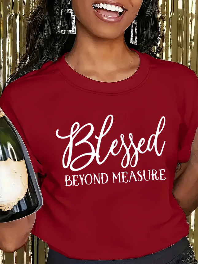 Blessed Beyond Measure Tee - Faith Graphic, Casual Orange Top