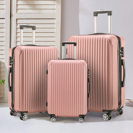 Fashion 20 24 28 Inch Set 3 Piece Boarding Travel Travel Essentials Unisex ABS PC Trolley Case Luggage