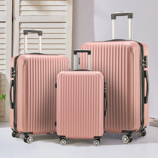 Fashion 20 24 28 Inch Set 3 Piece Boarding Travel Travel Essentials Unisex ABS PC Trolley Case Luggage