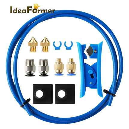 3D Printer Kit 1.75mm PTFE Tube + Pneumatic Connectors PC4-M6 & PC4-M10 + Cutter + MK8 Nozzle + Silicone Cover for Creality Ende