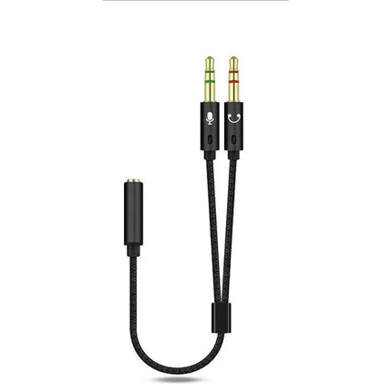 Y Splitter Headphone for Computer 3.5mm 1 Female to 2 Male 3.5mm Mic Audio Y Splitter Cable Headset to PC Adapter AUX Cable