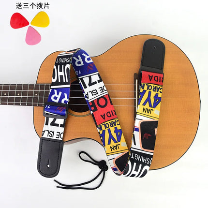 Ukulele Strap, Adjustable Guitar Strap, Bohemian Style Guitar Strap