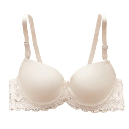 Fashion Mesh Lace Deep V Bra Embroidered Flowers Sweet Wireless Bra Women Underwear Intimates Thick Padded Bra Daily