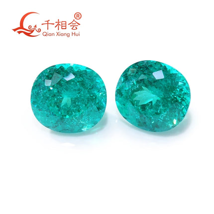 Oval Nest Cut Lab Grown Neon Green Paraiba Tourmaline Loose Gemstone Electric Teal Paraiba Color With Natural Inclusions jewelry