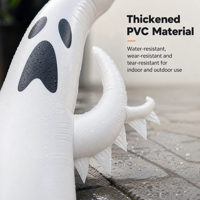 Large Inflatable Halloween Ghost Decor, Standing Ghost Yard Decoration, PVC Outdoor Lawn Garden Halloween Party Display Prop