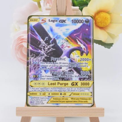 999999 Points HP Pokemon Metal Card Charizard Golden Metal Super Cards English Card Mewtwo Vmax Mega Anime Game Collection Gifts