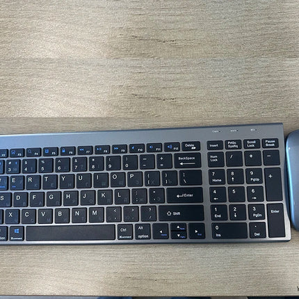Gray Bluetooth 5.0 & 2.4G Wireless Keyboard Mouse Combo Rechargeable Full Size Wireless Keyboard For Notebook - product image