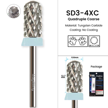 Gold Carbide Nail Drill Bits Milling Cutter Large Barrel Pro Reversed Durable Granding Polishing Tools Accessories 4XC