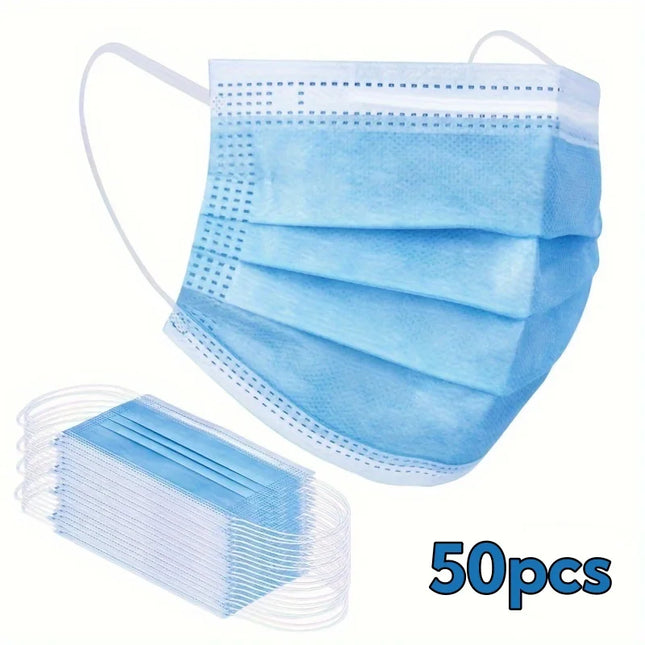 50-200pcs Black Disposable Face Masks 3 Layers Ply Filter Nonwove Anti Dust Breathable Protective Safe Facemask Adult Mouth Mask