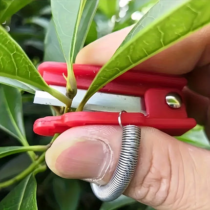 1pc Thumb and Finger Gardening Scissors - Ergonomic Green Plant Trimming Tool with Sharp Blades for Precise Pruning of Vegetable