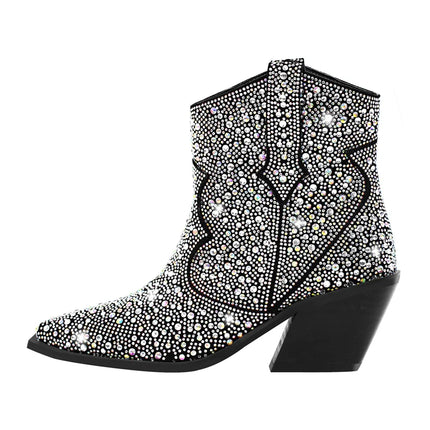 Onlymaker Women  Ankle Boots Chunky Heels  Comfortable Fashion Party Plus Size  Fashion Lady Western Cowgirl Booties