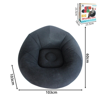 Lazy Inflatable Sofa Portable Foldable Pvc Flocking Single-Person Inflatable Sofa Lounger Seat for Outdoor Camping