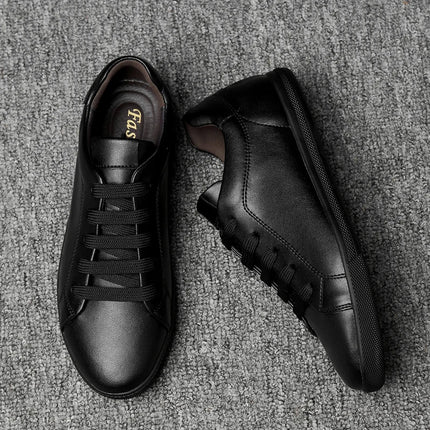 Lightweight Comfy Men Casual Footwear Genuine Leather White Shoes Youth Fashion Trend Tenis Masculino Street Style Hot Sale Flat