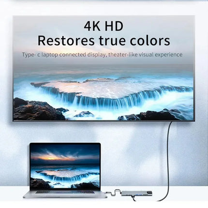 USB-C Hub 8In1 7in2 7in1 USB-C 3.1 To 4K HDMI Adapter with RJ45 SD/TF Card Reader PD Fast Charge for MacBook - product image