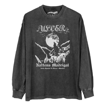 Ulver T Shirt The Madrigal Of Night Black Metal Satyricon Agalloch Washed Cotton Men's Tops Clothes Printed Unisex Graphic Shirt