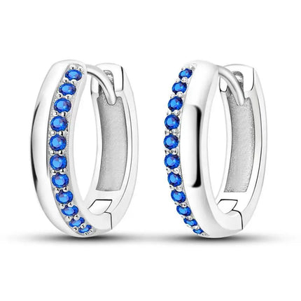 Orstarry 925 Sterling Silver Blue Zircon Starry Sky Earring Original Jewelry Hoop Earrings Women Jewelry Party Trendy Gifts