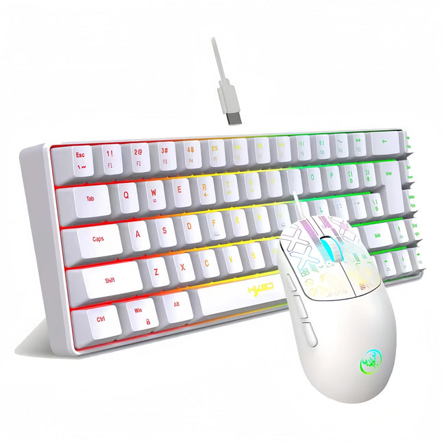 RGB Backlit Wired Gaming Keyboard Mouse Combo (68-Key) - product image from BSM MART