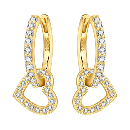 Original 2026 S925 Sterling Silver Zircon 18K Gold Lining Vintage Hoop Earrings for Women Birthday Party Wedding Gift Jewellery