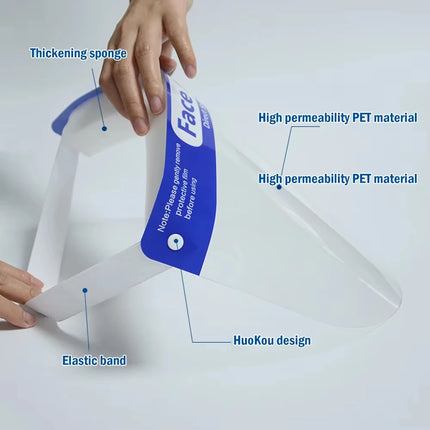 Protective Mask Full Face Shield Masks Transparent Anti Saliva Splash-proof Protect Eye Full Face Mask Cover Protective Clear