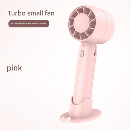 Turbo Handheld Small Fan USB Charging Mini Outdoor Portable Lightweight Desktop Stand With Long-Lasting Battery Life
