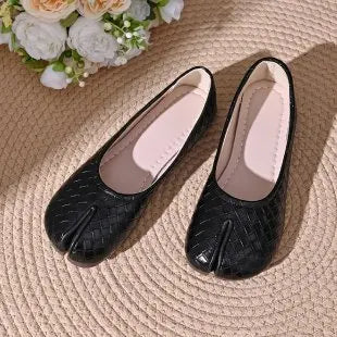 Fashion Soft Leather Split Toe Women Tabi Ballet Flats Spring Autumn Comfortable Walking Lazy Loafers Casual Girls Dance Shoes