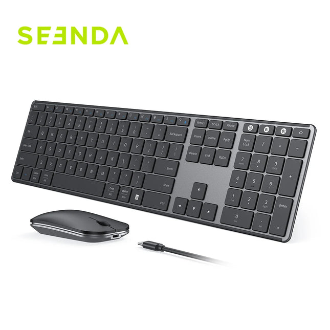 Seenda Wireless Bluetooth Keyboard And Mouse Combo Multi-device Rechargeable Slim Keyboards And Mice For Win - product image