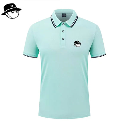Men Summer Fashion Slim Fit Sport Short Sleeve 100% Polyester Polo Shirt Fake Pocket Decoration Casual Sport Golf Polo Shirt