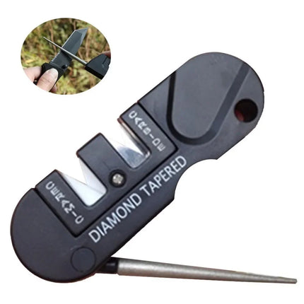 4-in-1 Portable Tungsten Ceramic Carbide Knife Whetstone Sharpener Sharpen Fish Hook Pocket Diamond Tool Camp Hike - product