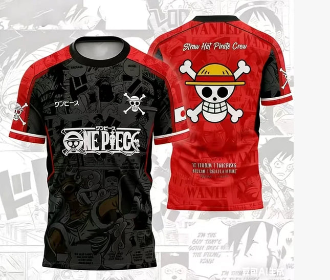 One Piece Anime Luffy Gear 5 Camiseta de fútbol con estampado 3D para hombre, camiseta de verano deportiva, tipo polo, camisetas informales de cosplay para niños/adultos
