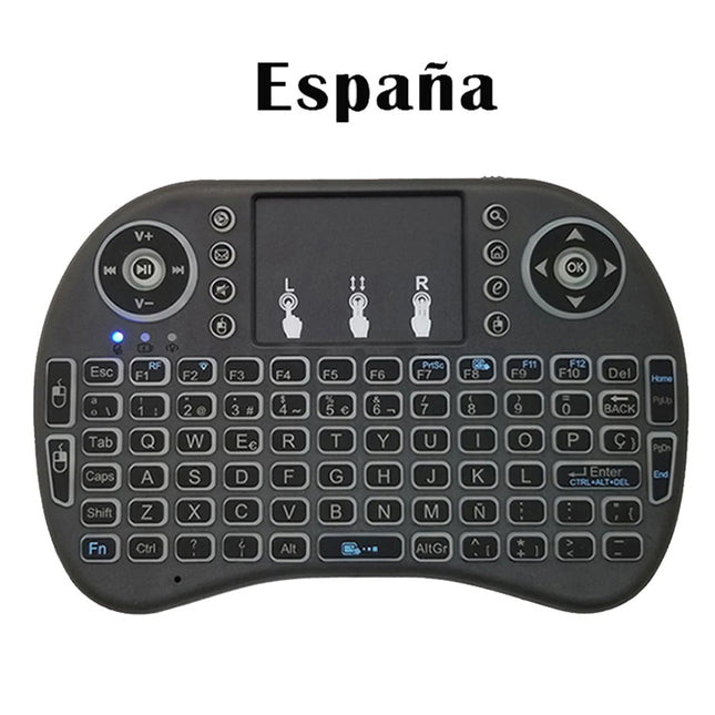 2.4G Air Mouse with Touchpad Keyboard i8 Arabic French Spanish Russian Backlit Mini Wireless Keyboard for PC - product image